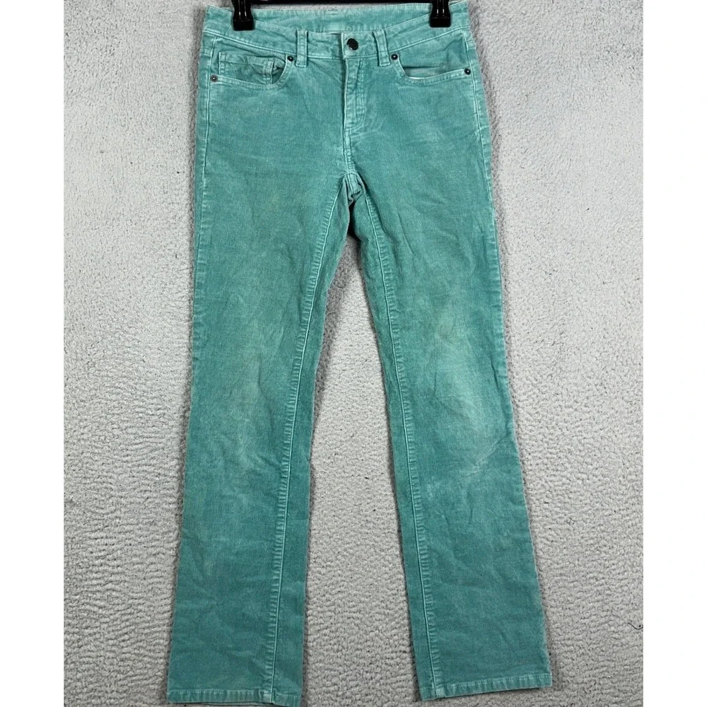 Patagonia Organic Cotton Pants Womens 25 Short Seafoam Green Slim Fit Corduroy